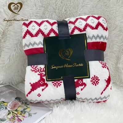 Anti-pilling Corall Fleece doppio strato Sherpa Plush Copertura per i regali di Natale personalizzati