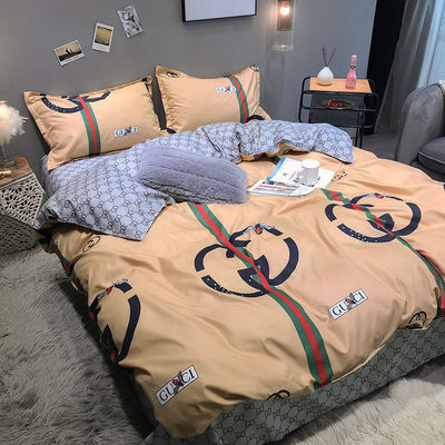 Semplice 4 Pcs Cartoon Polyester lenzuola da letto Set per Due Doppio Queen King Size Letti