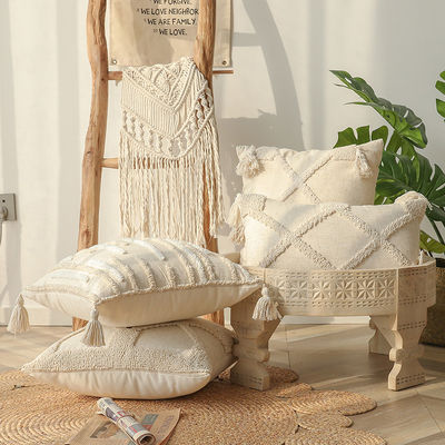 Customized Wabi-sabi stile bohémien tipo di lino 3D Loop velluto Tassel cuscino cuscino