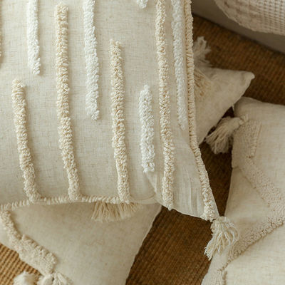 Customized Wabi-sabi stile bohémien tipo di lino 3D Loop velluto Tassel cuscino cuscino