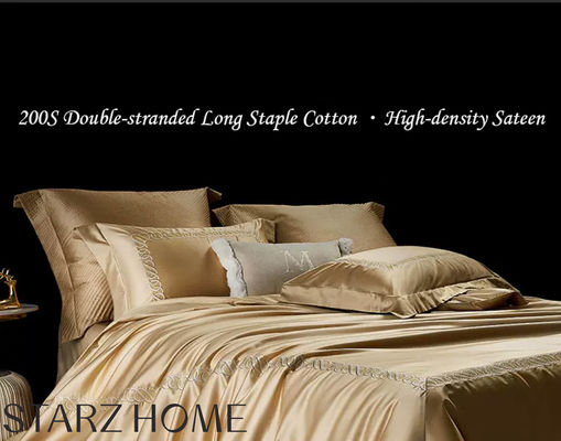 Set di biancheria da letto in 100% cotone in stile europeo 200S a doppio filo