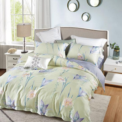 100% Tencel Luxury Silky Soft Bedding Set 300TC Set di cuscinetto con copertura di coperta di tessuto stampato