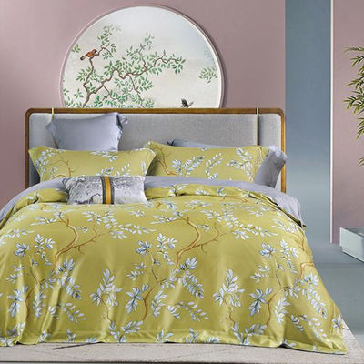 100% Tencel Luxury Silky Soft Bedding Set 300TC Set di cuscinetto con copertura di coperta di tessuto stampato