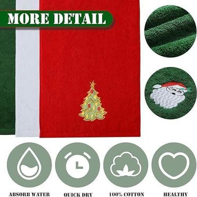 Set regalo di asciugamani per Natale 2023 Asciugamani di cotone ipoallergenici in scatola regalo con ricamo