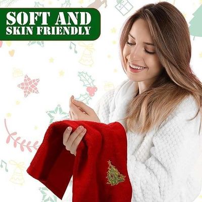 Set regalo di asciugamani per Natale 2023 Asciugamani di cotone ipoallergenici in scatola regalo con ricamo