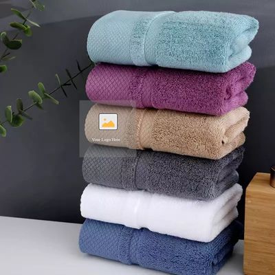 Set di asciugamani di 600 grammi di lusso personalizzato spessa soffice pelosa Terry 3Pcs bagno bagno 100% cotone