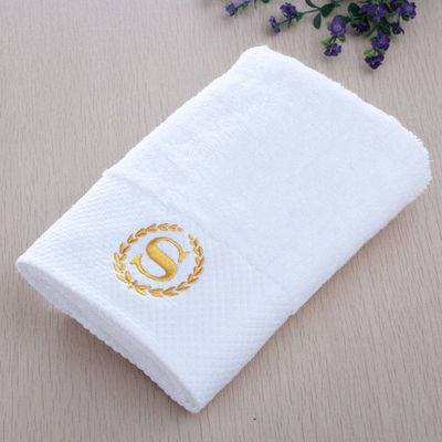 Set di asciugamani per hotel con logo personalizzato, a strisce larghe, velluto corallino, 35*75cm, 70*140cm, assorbente morbido