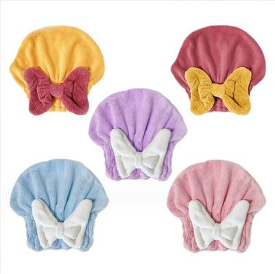 Home Capelli Turban doppio strato microfibra capelli avvolgimento asciugamano Vari colori per l'opzione