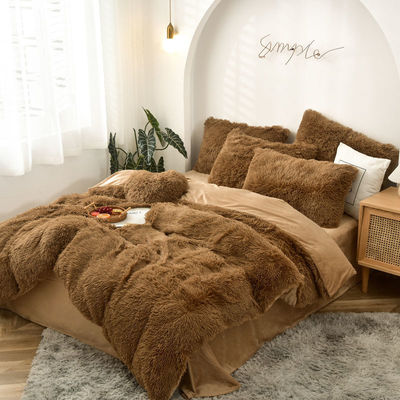 Set di biancheria da letto rosa artigianale con velluto artificiale super morbido e copertura pelosa