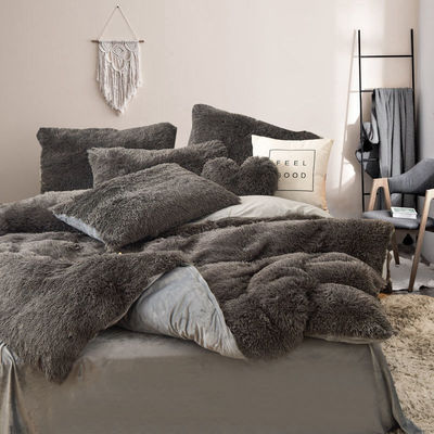Set di biancheria da letto rosa artigianale con velluto artificiale super morbido e copertura pelosa