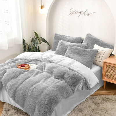 Set di biancheria da letto rosa artigianale con velluto artificiale super morbido e copertura pelosa