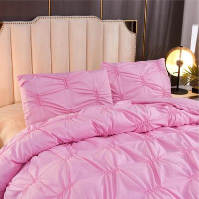 3pcs Set di biancheria da letto puro colore semplice Fern Flower Craft 100% poliestere copertura di copriletto Set Protezione cuscino