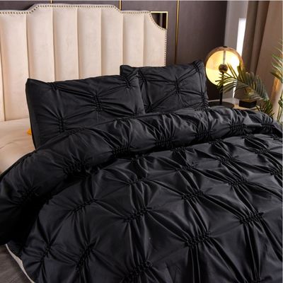 3pcs Set di biancheria da letto puro colore semplice Fern Flower Craft 100% poliestere copertura di copriletto Set Protezione cuscino