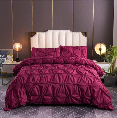 3pcs Set di biancheria da letto puro colore semplice Fern Flower Craft 100% poliestere copertura di copriletto Set Protezione cuscino