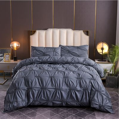 3pcs Set di biancheria da letto puro colore semplice Fern Flower Craft 100% poliestere copertura di copriletto Set Protezione cuscino