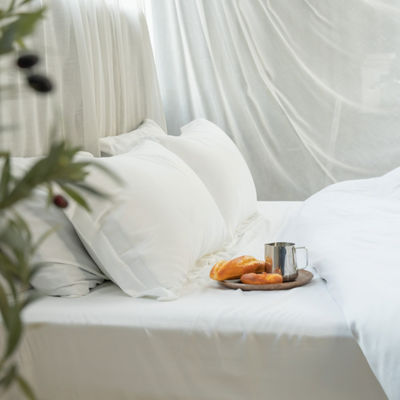 Set di lenzuola in bambù 100% biologico Set di copertura di copriletto con lenzuola da letto a tasca profonda 2-2,5 kg