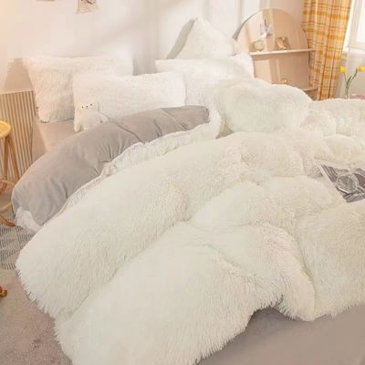 Home Hotel Queen Size Set di biancheria da letto con gonna di raso e copertura di cotone velluto