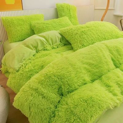 Home Hotel Queen Size Set di biancheria da letto con gonna di raso e copertura di cotone velluto