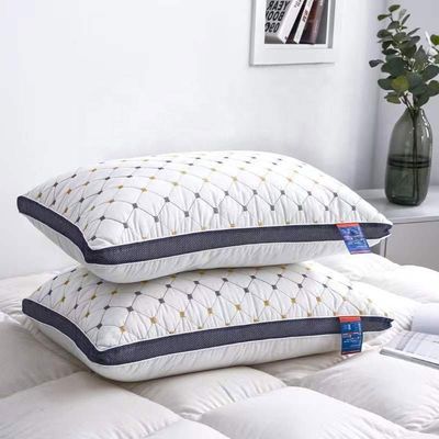 1.5-2 Kg Hilton Pillow Double Line Custom e Soft Hotel Bed Pillows per sconti caldi