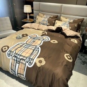 Set di lenzuola da letto in cotone spazzolato in 4 in 1 in colori diversi per casa e hotel di lusso