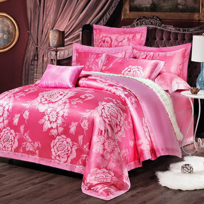Set di biancheria da letto in cotone in stile europeo 3 4 6 7 pezzi di lenzuolo satinato cuscino custodia copertura di copriletto