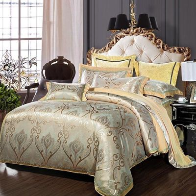 Set di biancheria da letto in cotone in stile europeo 3 4 6 7 pezzi di lenzuolo satinato cuscino custodia copertura di copriletto