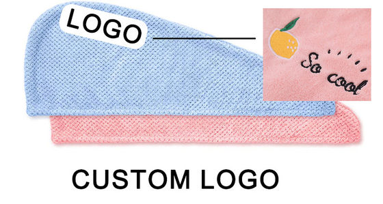 Home Logo personalizzato Microfibra asciuga capelli asciuga asciugamani Turban per asciugare velocemente