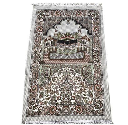 Tecnica di maglieria artigianale 100% di cotone copertura portatile disegni intrecciati per il culto musulmano