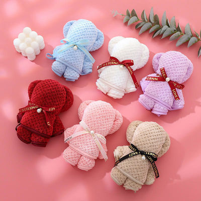 Teddy Bear quadrato Plush Toy Stuffed Towel Set per giocattoli per bambini regalo di Natale
