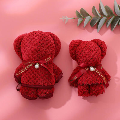 Teddy Bear quadrato Plush Toy Stuffed Towel Set per giocattoli per bambini regalo di Natale