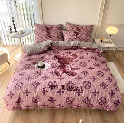 Grid Twin Size Copertura di copriletto Letto lenzuola Set di biancheria da letto 4-in-1 di cotone spazzolato Non usa e getta