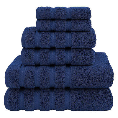 Altamente assorbente 6 pezzi 100% cotone Towel Set lussuoso Dobby Border per doccia bagno