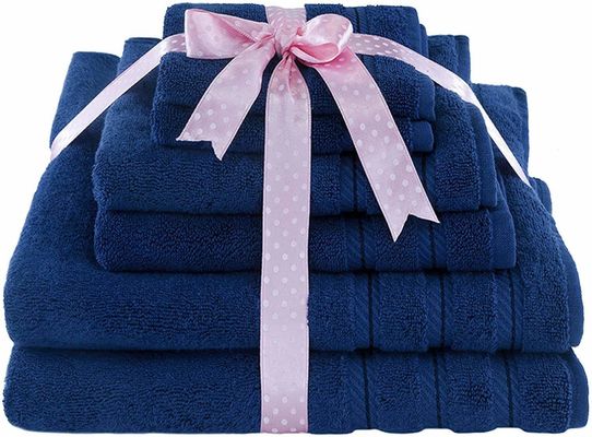 Altamente assorbente 6 pezzi 100% cotone Towel Set lussuoso Dobby Border per doccia bagno