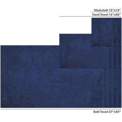 Altamente assorbente 6 pezzi 100% cotone Towel Set lussuoso Dobby Border per doccia bagno