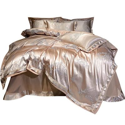 Matrimonio Jacquard Stampato Luxury King Size Set Letto Satin di Seta Per Un Conforto Sostenibile