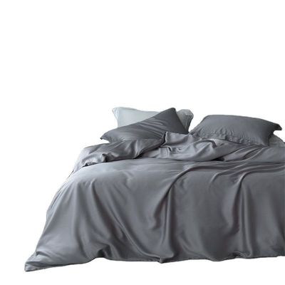 Home Set di biancheria da letto Oeko-tex Certified Lenzing Tencel Copertura di copriletto e lenzuola di seta morbida