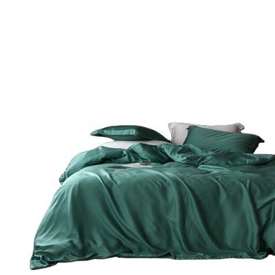 Home Set di biancheria da letto Oeko-tex Certified Lenzing Tencel Copertura di copriletto e lenzuola di seta morbida