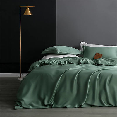 Taglia standard copertura da copriletto in seta reale copertura da copriletto da letto in colore solido
