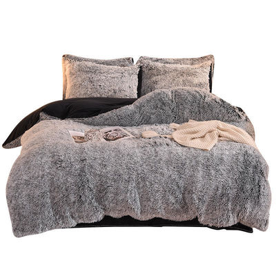 Colore arcobaleno pelliccia finta velluto pelliccia pelosa biancheria da letto morbida set 4 pezzi perfetto per la casa