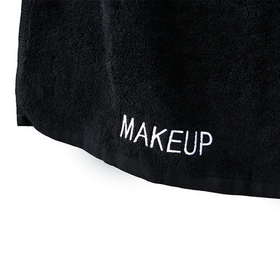 Customization di modello di ricamo 100% di cotone Set di asciugamani da bagno in colore nero con logo
