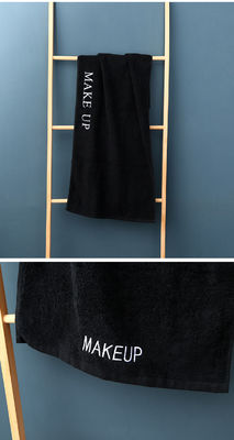 Customization di modello di ricamo 100% di cotone Set di asciugamani da bagno in colore nero con logo