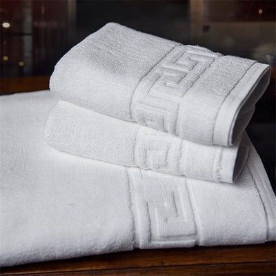 Comfort Hotel Luxury Jacquard Set di asciugamani da bagno bianchi 100% cotone