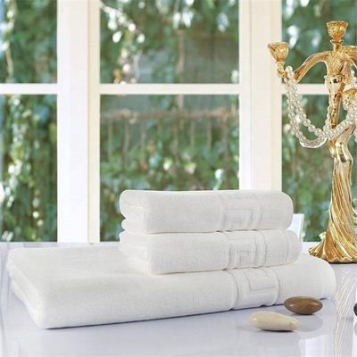 Comfort Hotel Luxury Jacquard Set di asciugamani da bagno bianchi 100% cotone