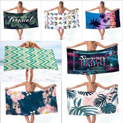 100% poliestere Custom Sand Free Beach Towel con disegni personalizzati Custom Logo stampato