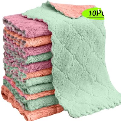 10pcs asciugamani di cotone per pulizia domestica Assorbente e utensili da tavola antiaderenti
