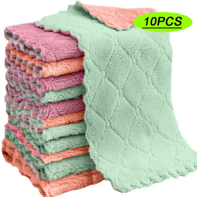 10pcs asciugamani di cotone per pulizia domestica Assorbente e utensili da tavola antiaderenti