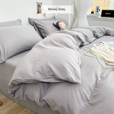 Set di lenzuola da letto in cotone tessuto a colori solidi Set di lenzuola da letto in tre pezzi Collezioni di lenzuola da letto in quattro pezzi
