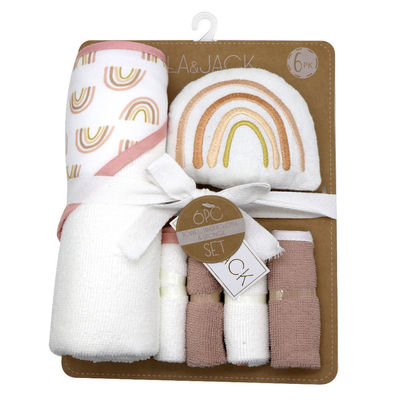 Home Set bagno per bambini 6 pezzi con spugna e panno da bagno con cappuccio morbido inclusi