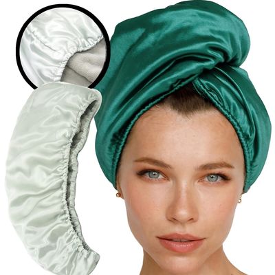 Asciugamano per capelli di seta a doppio strato colorato per risultati di asciugatura professionale