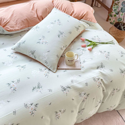 Confortevole cotone lavato doppio strato filato copertura copertura di coperta di letto set per 2.0m letto
